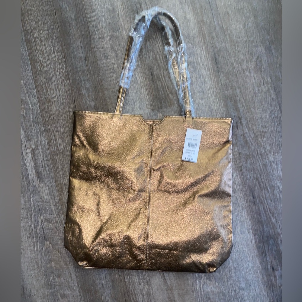 Wilson's Leather Bronze Gold Metallic Tote NWT